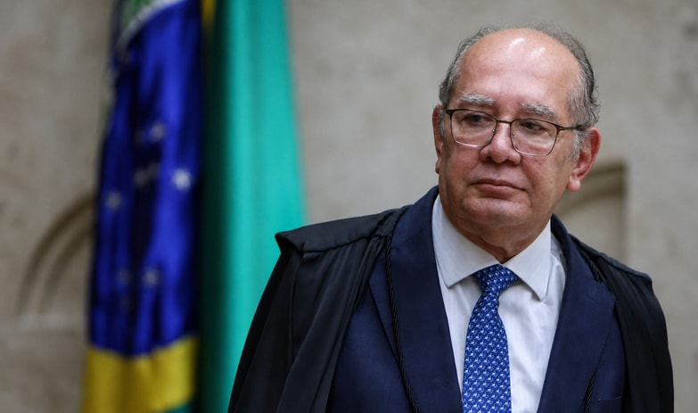 Gilmar Mendes em sessão do STF — Foto: Sergio Lima/AFP
